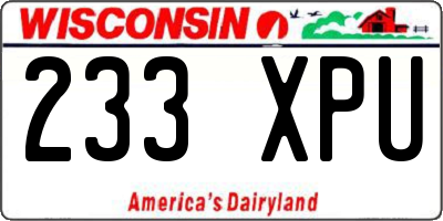 WI license plate 233XPU