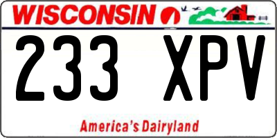 WI license plate 233XPV