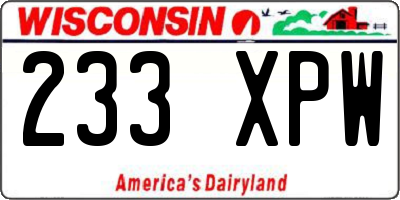 WI license plate 233XPW