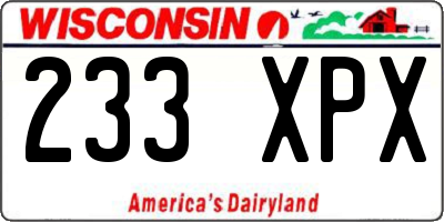WI license plate 233XPX