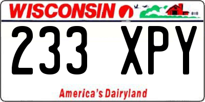 WI license plate 233XPY