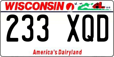 WI license plate 233XQD