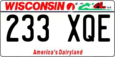 WI license plate 233XQE