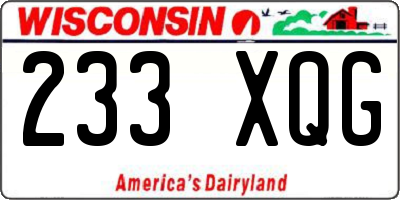 WI license plate 233XQG