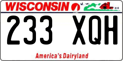 WI license plate 233XQH