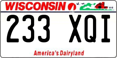 WI license plate 233XQI