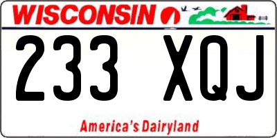 WI license plate 233XQJ