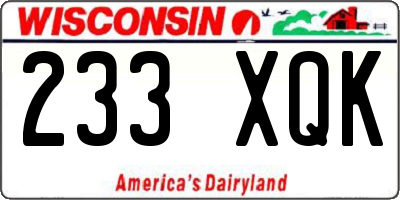 WI license plate 233XQK