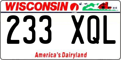 WI license plate 233XQL