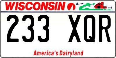 WI license plate 233XQR