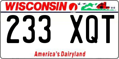 WI license plate 233XQT