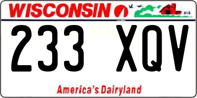 WI license plate 233XQV