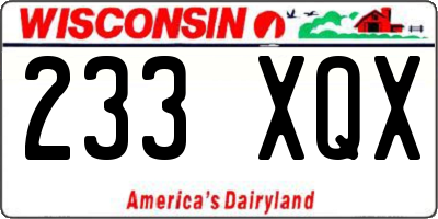 WI license plate 233XQX