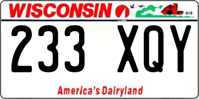 WI license plate 233XQY