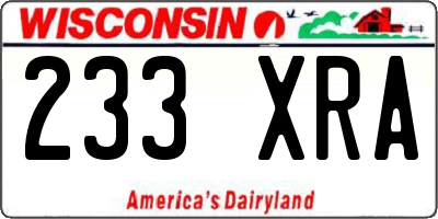 WI license plate 233XRA