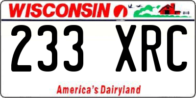 WI license plate 233XRC