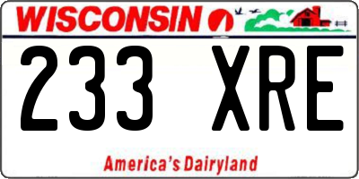 WI license plate 233XRE