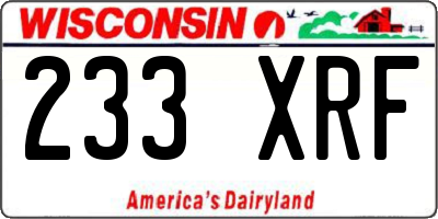 WI license plate 233XRF