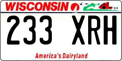 WI license plate 233XRH