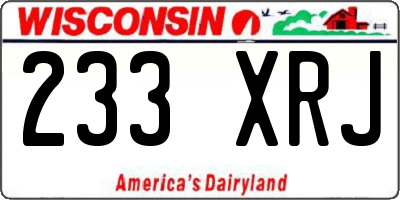 WI license plate 233XRJ