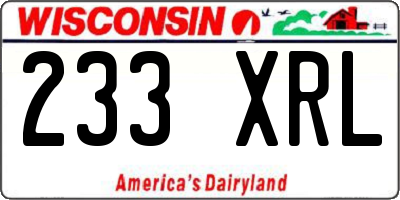 WI license plate 233XRL