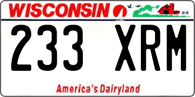 WI license plate 233XRM