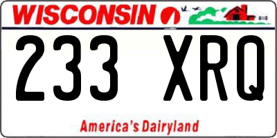 WI license plate 233XRQ