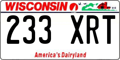 WI license plate 233XRT