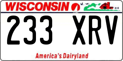WI license plate 233XRV