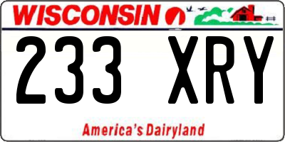 WI license plate 233XRY