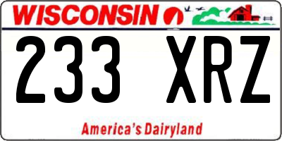 WI license plate 233XRZ