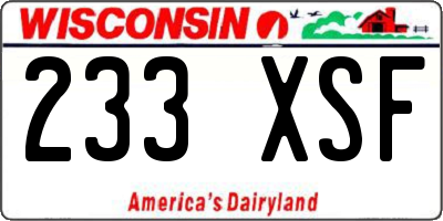 WI license plate 233XSF