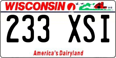 WI license plate 233XSI