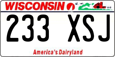 WI license plate 233XSJ