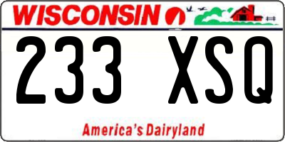 WI license plate 233XSQ