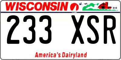WI license plate 233XSR
