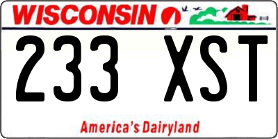 WI license plate 233XST