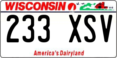 WI license plate 233XSV