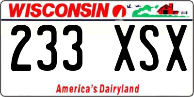 WI license plate 233XSX