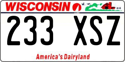 WI license plate 233XSZ