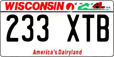 WI license plate 233XTB