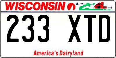 WI license plate 233XTD