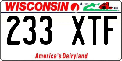 WI license plate 233XTF