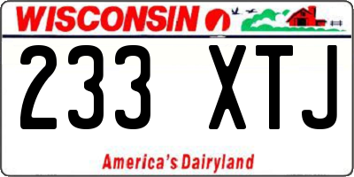 WI license plate 233XTJ