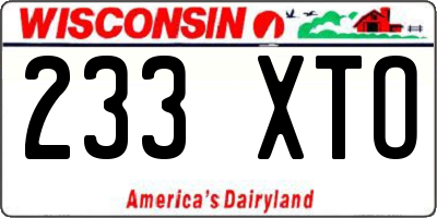 WI license plate 233XTO