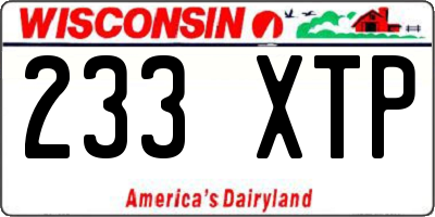 WI license plate 233XTP