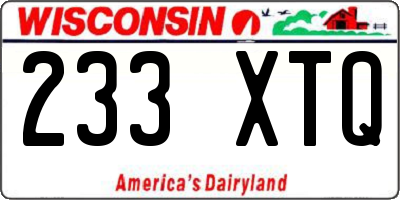 WI license plate 233XTQ
