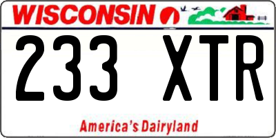 WI license plate 233XTR