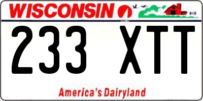 WI license plate 233XTT