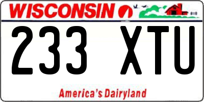 WI license plate 233XTU
